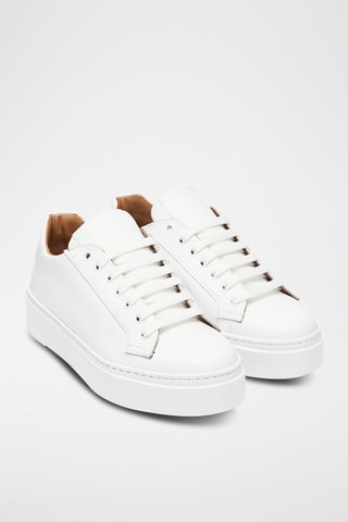 Sapatilhas em couro Regular - Branco - Branco