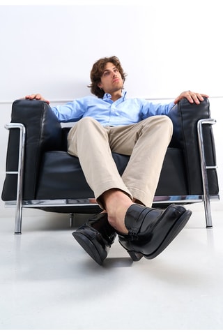 Mocassins de couro envernizado Penny - Preto - Preto