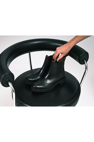 Botins Chelsea em couro Regular - Preto - Preto