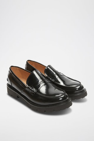 Mocassins em couro Regular 
Preto - Preto