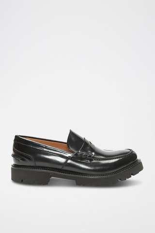 Mocassins em couro Regular 
Preto - Preto