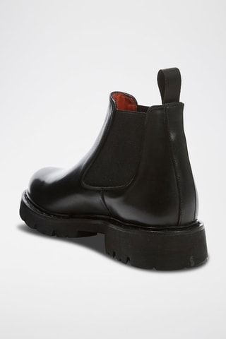 Botins Chelsea regular em couro - Preto - Preto