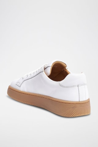 Sapatilhas regular em couro - Branco - Branco