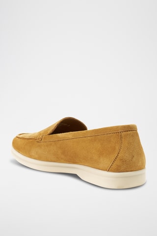 Slip-on em couro camurça Regular - Castanho