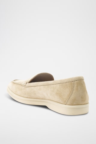 Slip-on em couro camurça Regular - Castanho
