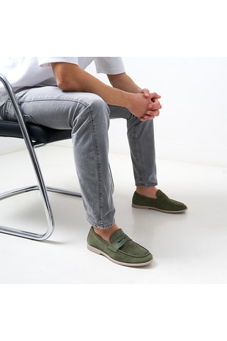 Mocassins em couro Regular - Verde