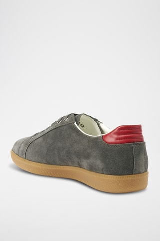 Sapatilhas em couro camurça Regular - Cinzento