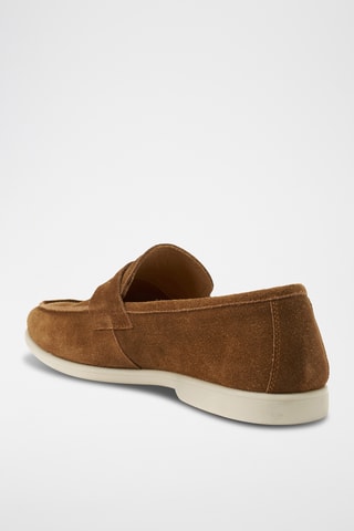 Mocassins em couro Regular - Castanho