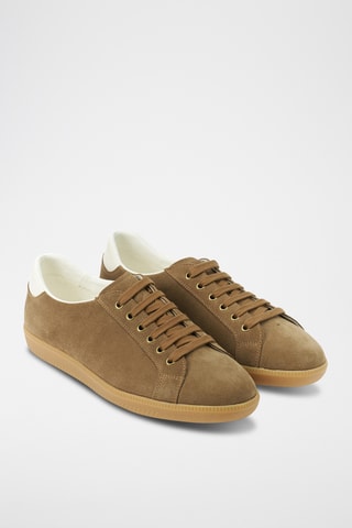 Sapatilhas em couro camurça Regular - Castanho