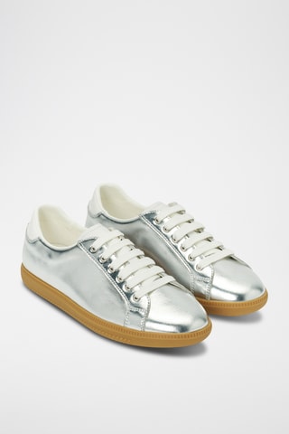 Sapatilhas em couro Regular - Branco