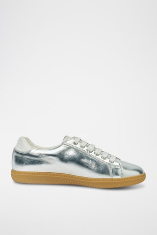 Sapatilhas em couro Regular - Branco