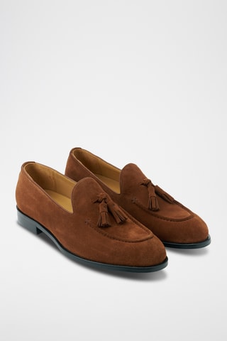 Mocassins em couro Regular - Castanho