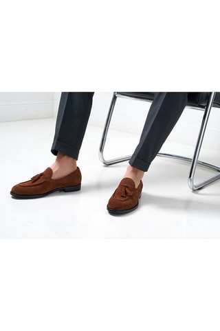 Mocassins em couro Regular - Castanho