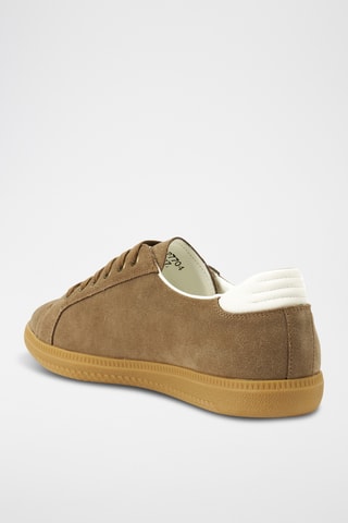 Sapatilhas em couro camurça Regular - Castanho