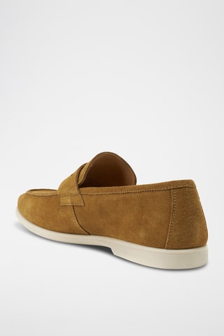 Mocassins em couro Regular - Castanho