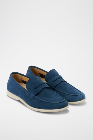 Mocassins em couro Regular - Azul-marinho