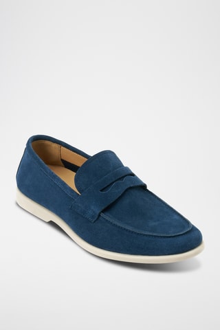 Mocassins em couro Regular - Azul-marinho