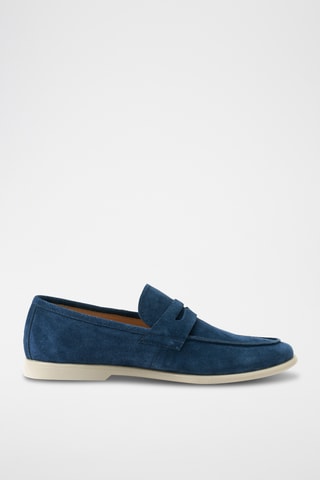 Mocassins em couro Regular - Azul-marinho