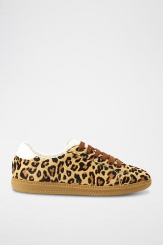 Sapatilhas em couro Regular - Castanho