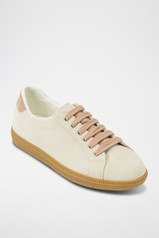 Sapatilhas em couro camurça Regular - Branco