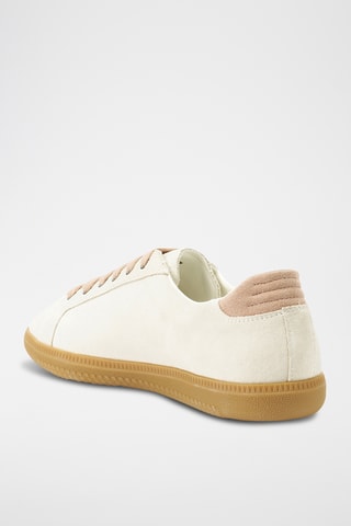 Sapatilhas em couro camurça Regular - Branco