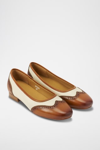 Sabrinas em couro Regular - Castanho