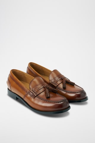 Mocassins em couro Regular - Castanho