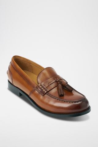 Mocassins em couro Regular - Castanho