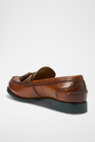 Mocassins em couro Regular - Castanho