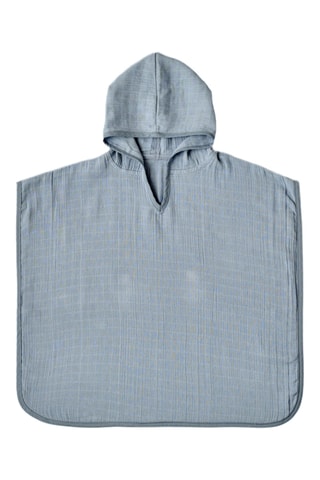 Poncho con cappuccio - Grigio
