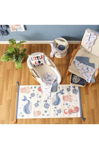 Cuscino - Bianco e blu - 35 x 35 cm