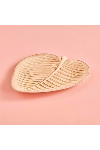 Piatto decorativo in legno - Beige - 32 x 28 x 1,5 cm