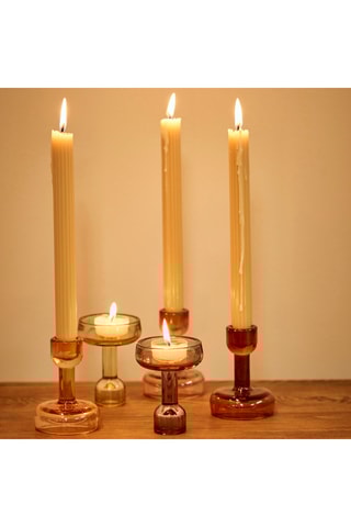 Portacandela - Bordeaux - 7 x 7 x 10 cm