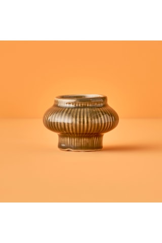 Portacandela in porcellana - Verde - 8 x 6 cm