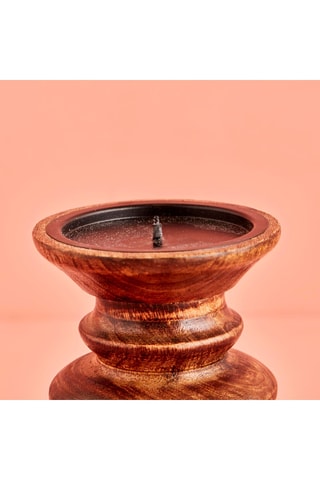 Portacandela in mango - Neutro - 10 x 10 x 15 cm