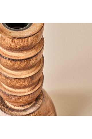 Portacandela in legno - Neutro - 8,5 x 8,5 x 15,5 cm