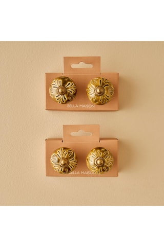 2 pomelli in ceramica - Dorato