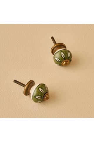 2 pomelli in ceramica - Dorato