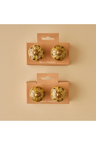 2 pomelli in ceramica - Dorato