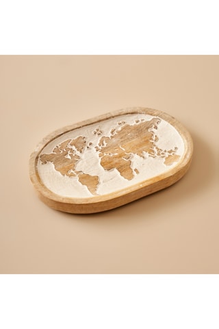 Piatto decorativo in mango - Neutro - 30 x 3,5 x 20 cm