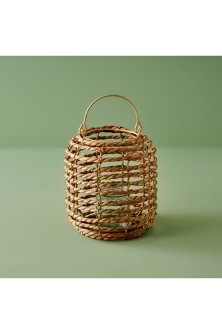 Porta-velas em vime - Castanho -­ 19 x 23 cm