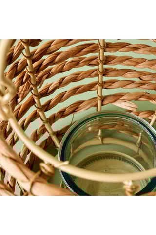 Porta-velas em vime - Castanho -­ 19 x 23 cm