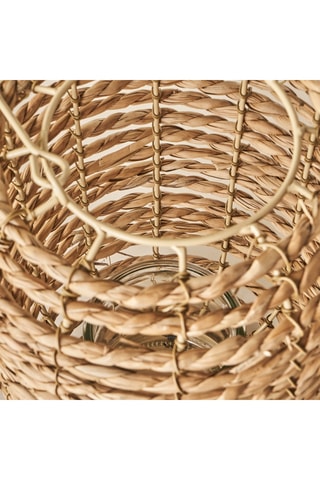 Porta-velas em vime - Bege - 22 x 31 cm