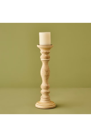Portacandela in mango - Neutro - 12 x 12 x 38 cm