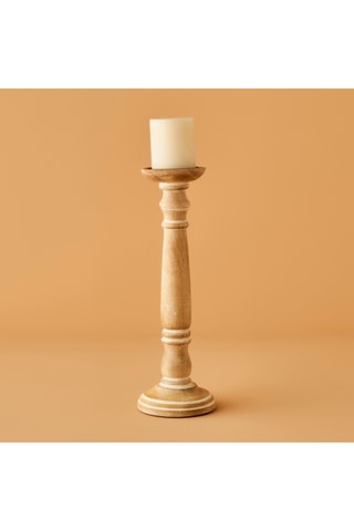 Portacandela in mango - Neutro - 12 x 12 x 38 cm