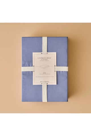 Lenzuolo sotto in cotone - 57 fili/cm² - Blu