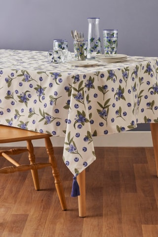 Toalha de mesa - Branco e violeta