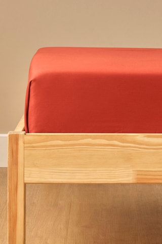 Lenzuolo sopra in cotone - 57 fili/cm² - Rosso mattone