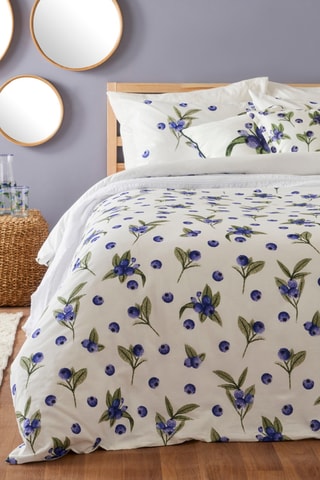 Parure copripiumino in cotone - 57 fili/cm² - Bianco e viola