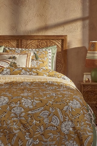 Parure copripiumino in cotone - 57 fili/cm² - Senape